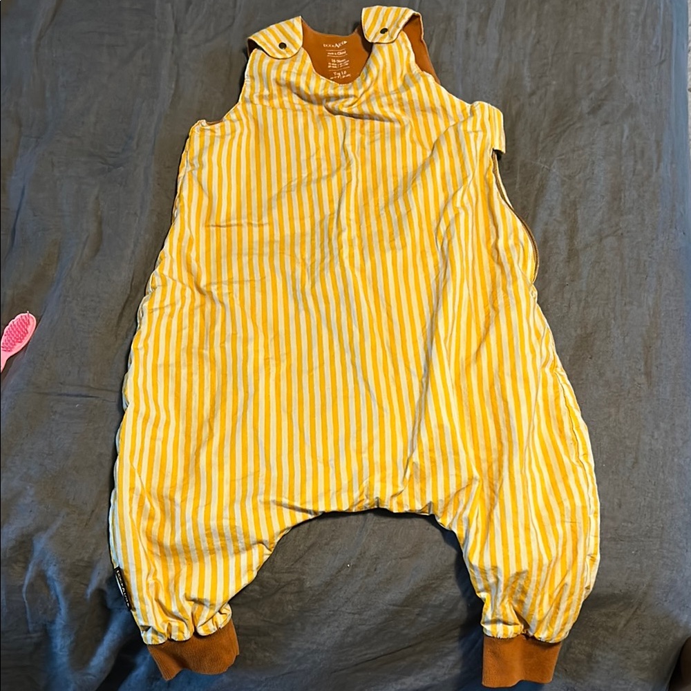 Yellow and White Striped Jumpsuit